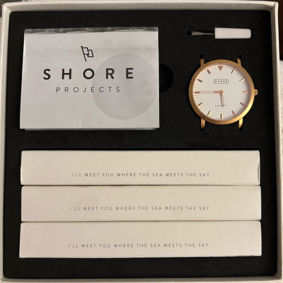 SHORE PROJECTS Holkham Watch with Rose Gold, Tan and White Bands - Picture 3 of 7